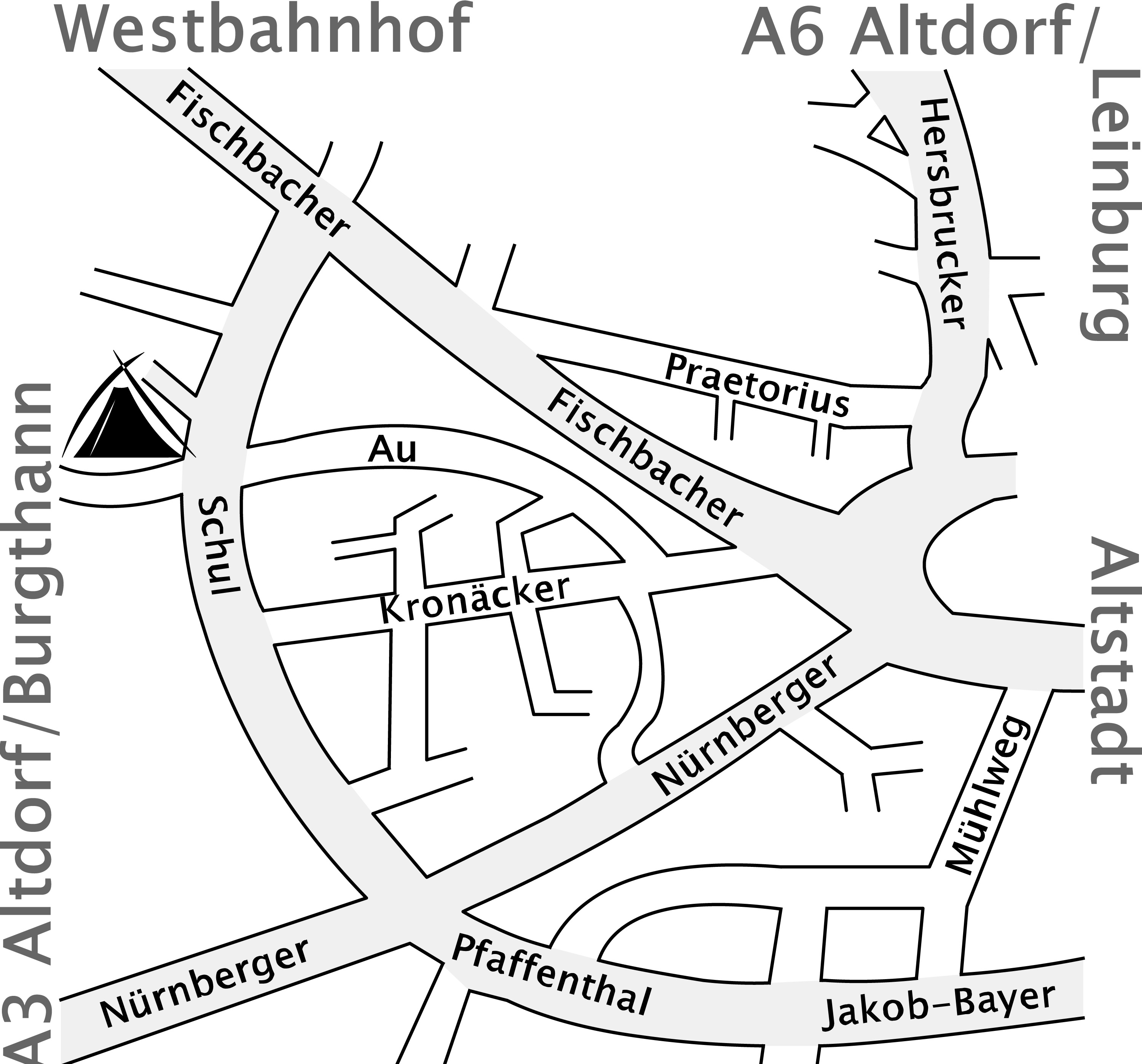 Anfahrt zum Raum